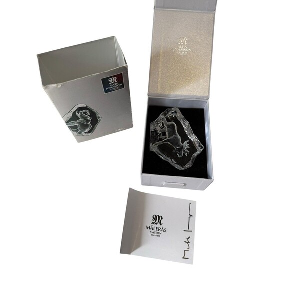 New in Box Crystal Statue Mats Jonasson Etched Ice Moose Walking - Picture 3 of 4